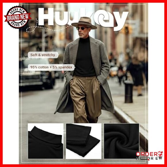 Men's Slim Fit Turtleneck Sweaters 4 Pack Thermal Base Layer Long Sleeve - Picture 6 of 8